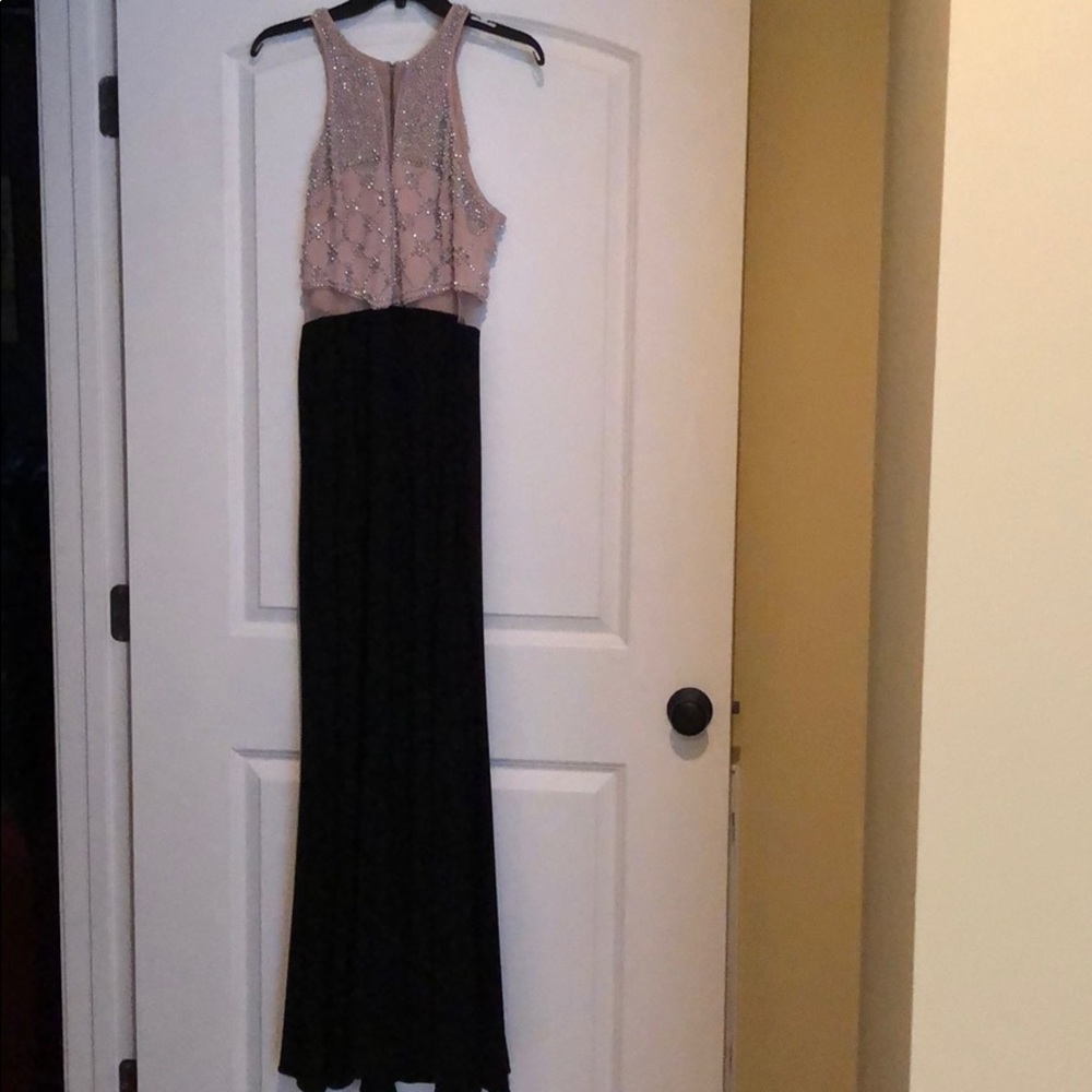 Xscape brand silver beaded gown